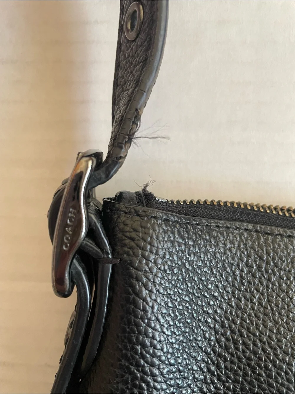 Coach 21377 Crossbody Bag Women Small Black Pebbled Leather
